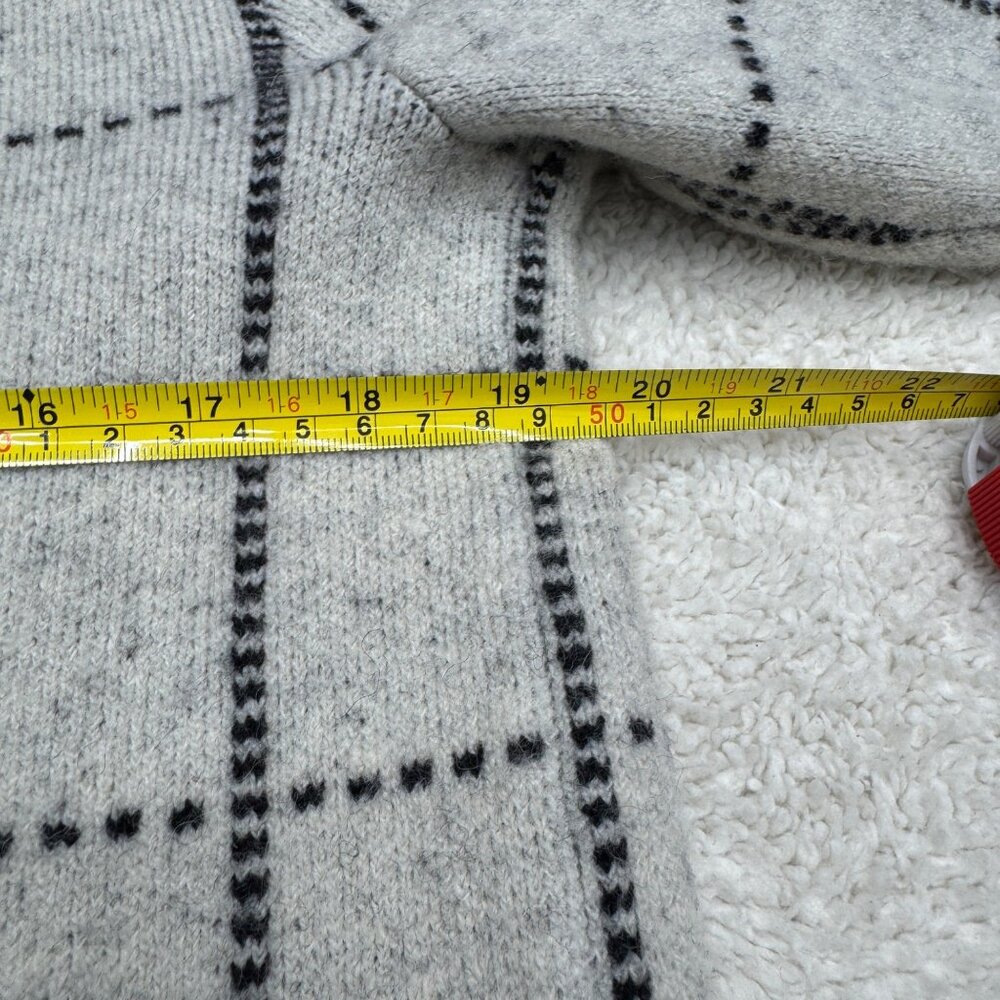 Madewell Ryder Cardigan Women's Merino Wool Blend Black Windowpane pattern, Sz S - Picture 8 of 8